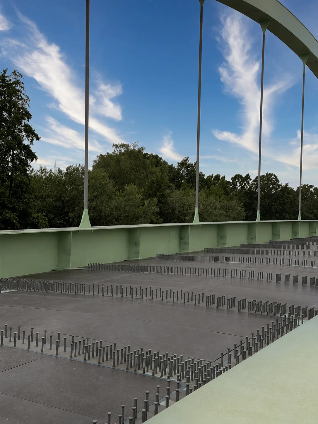 Bladenhorster Brücke in Castrop-Rauxel, Blick auf die Fahrbahn während des Neubaus
